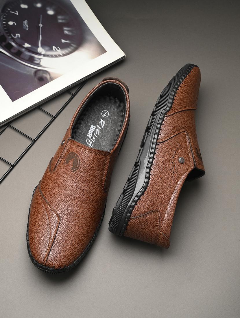 men brown slip on shoes - 21333361 - Zoom Image - 0