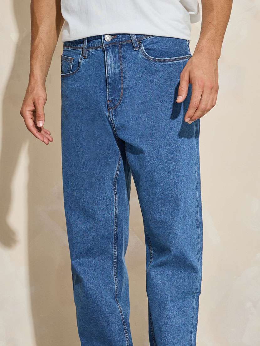 men solid mid rise straight fit jean - 21333394 -  Standard Image - 2