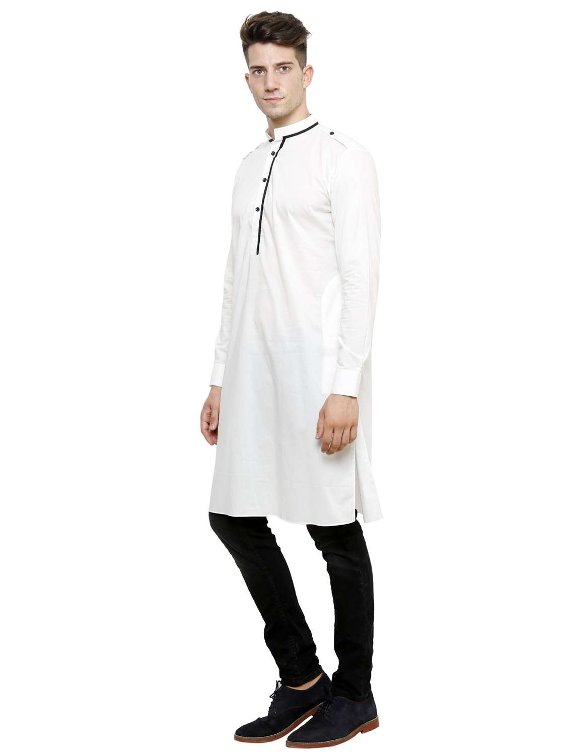 men mandarin neck solid kurta