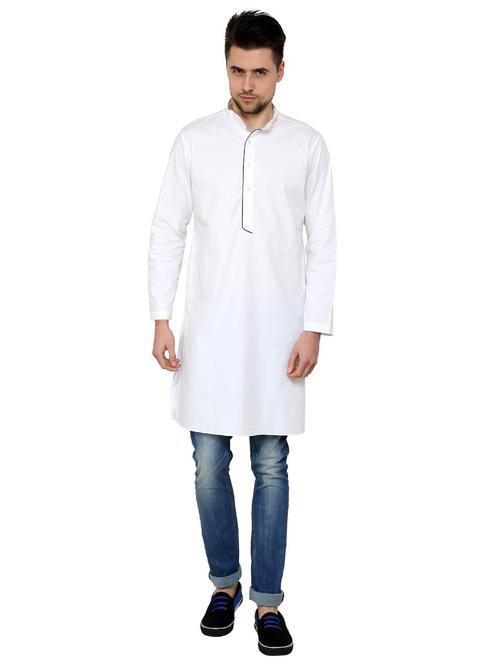 men mandarin neck solid kurta - 21333539 -  Standard Image - 0