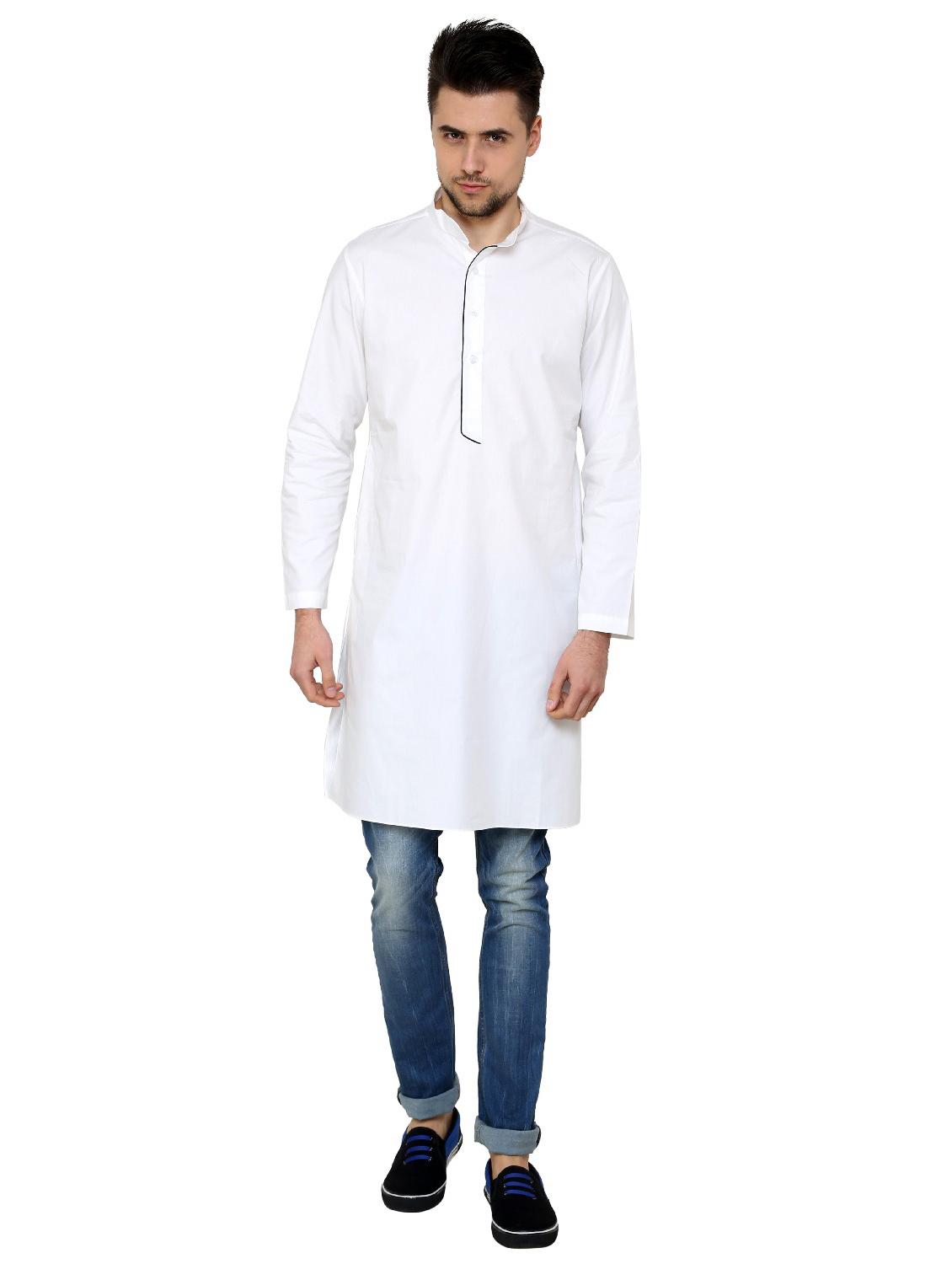 men mandarin neck solid kurta - 21333539 -  Zoom Image - 0