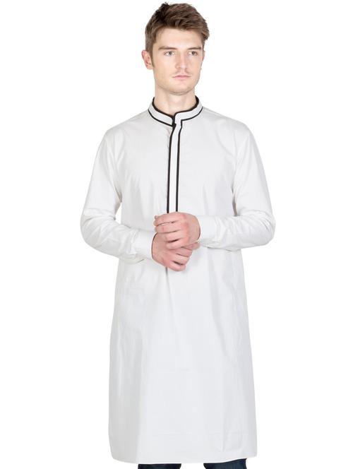 men mandarin neck solid kurta - 21333542 - Standard Image - 0