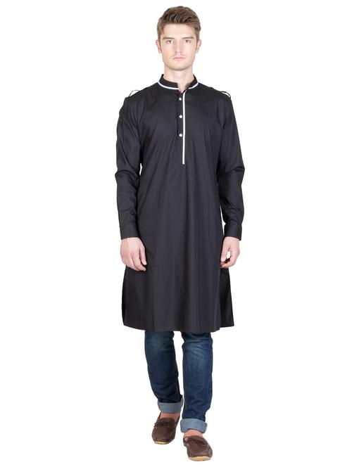 men mandarin neck solid kurta - 21333545 - Standard Image - 0