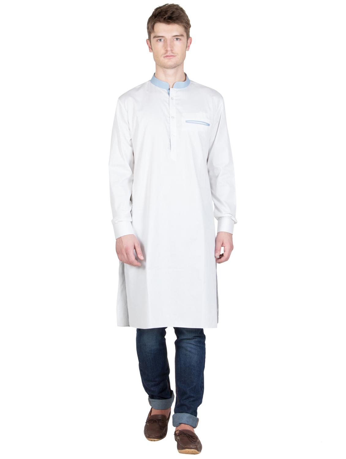 men mandarin neck solid kurta - 21333546 -  Zoom Image - 0