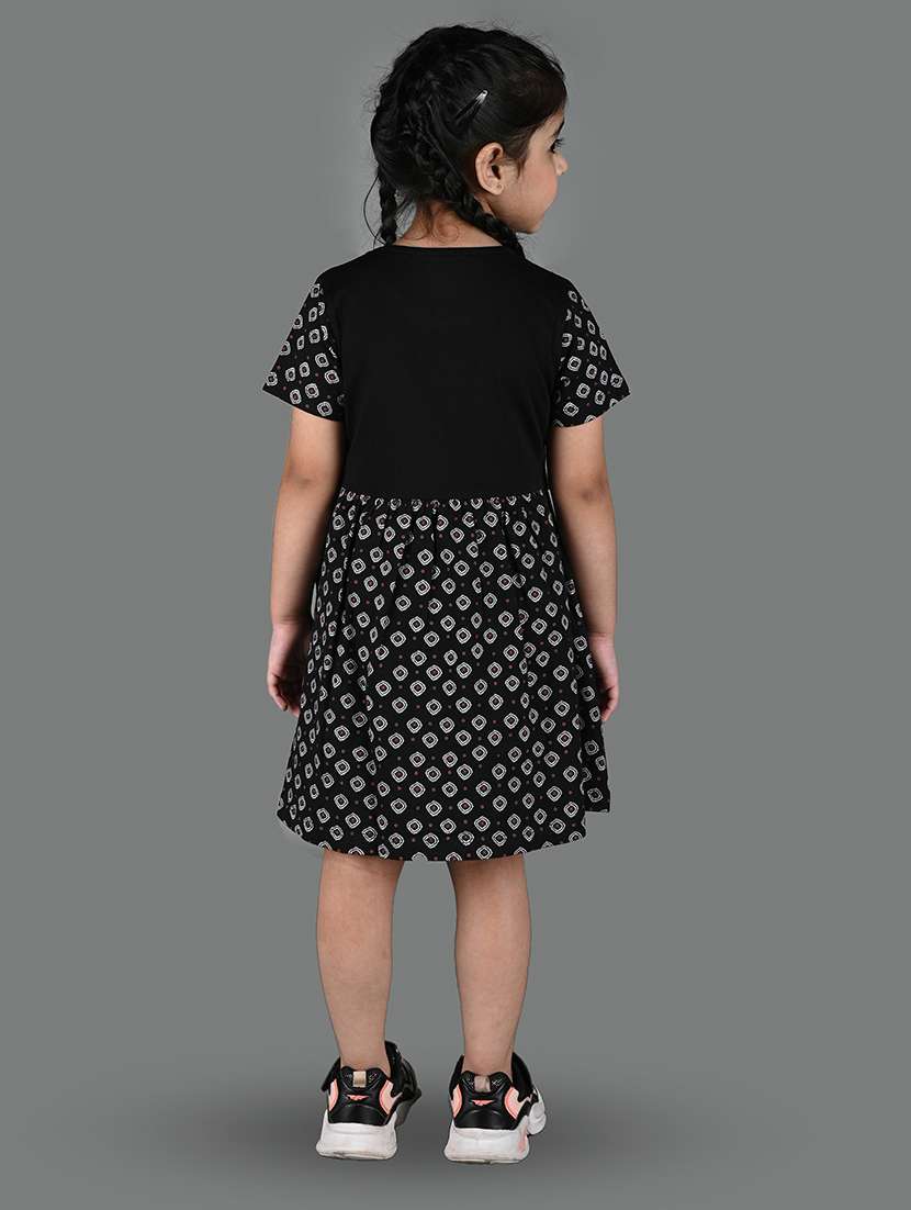 girls black cotton frock - 21333553 -  Standard Image - 2