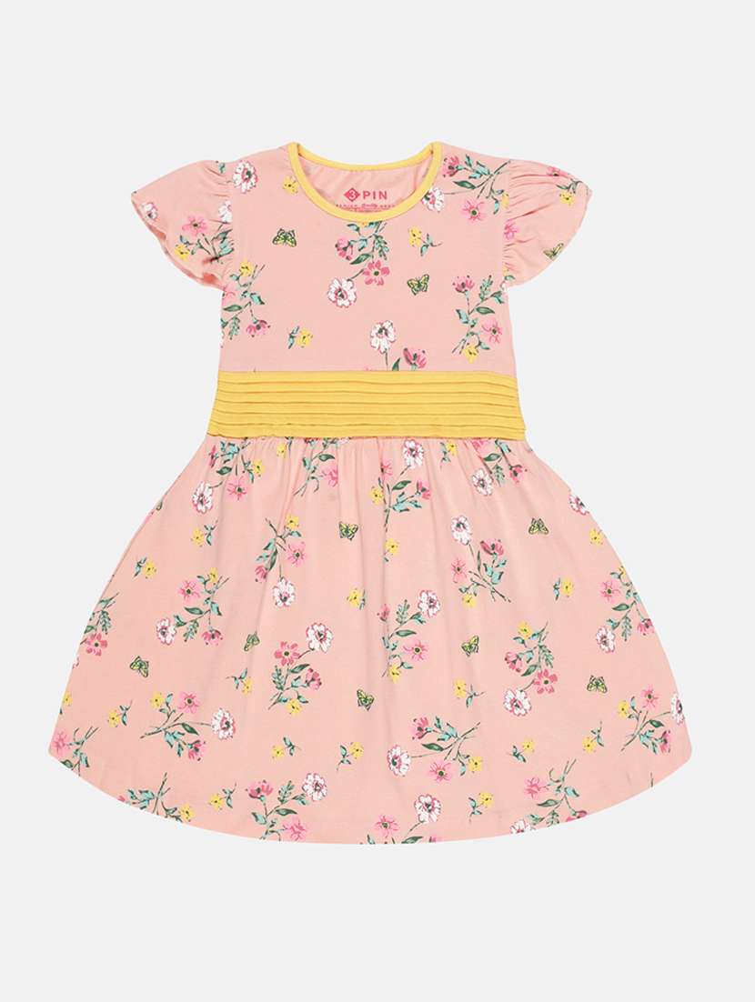 kids pink cotton frock