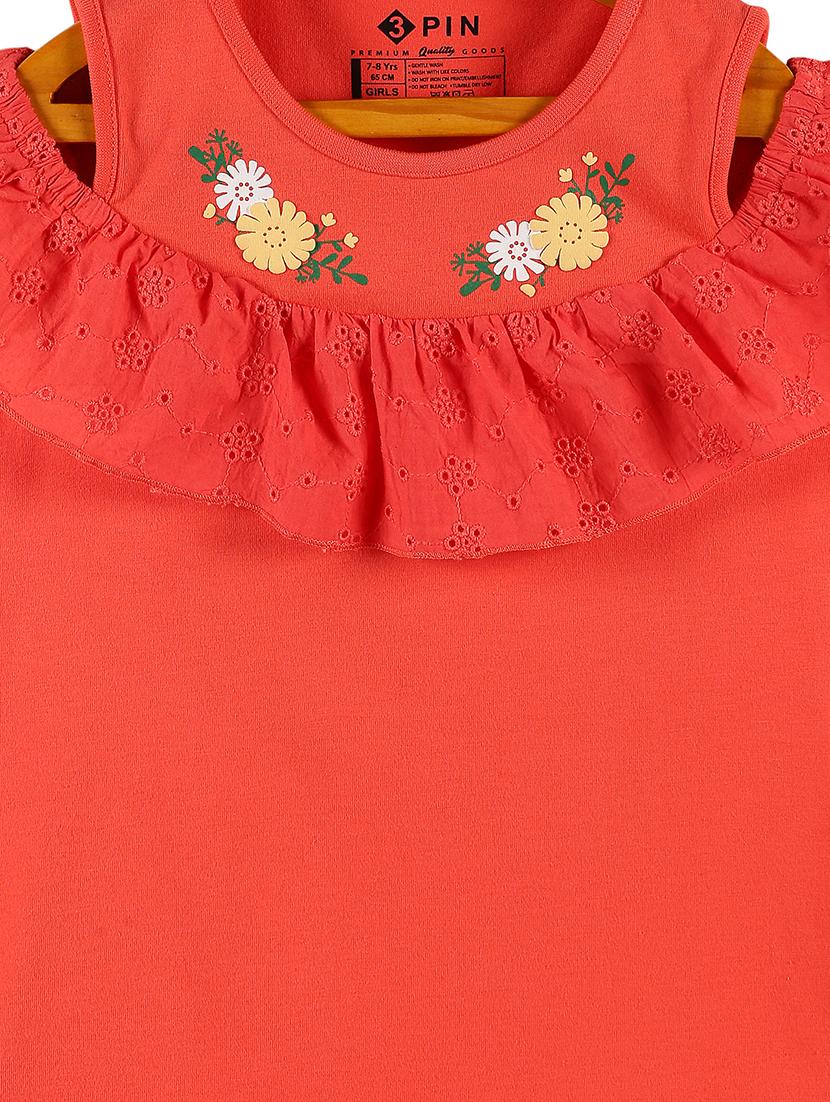 kids coral cotton frock - 21333562 - Standard Image - 2