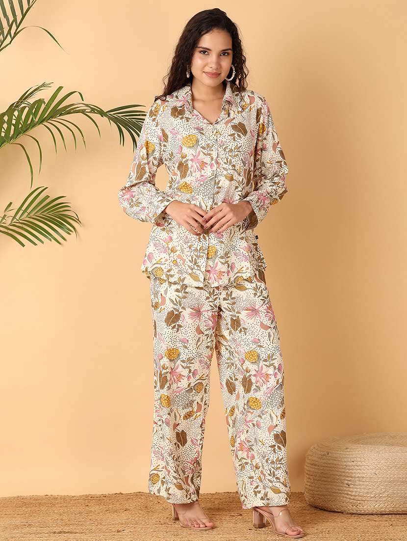 women off white printed set co-ord set