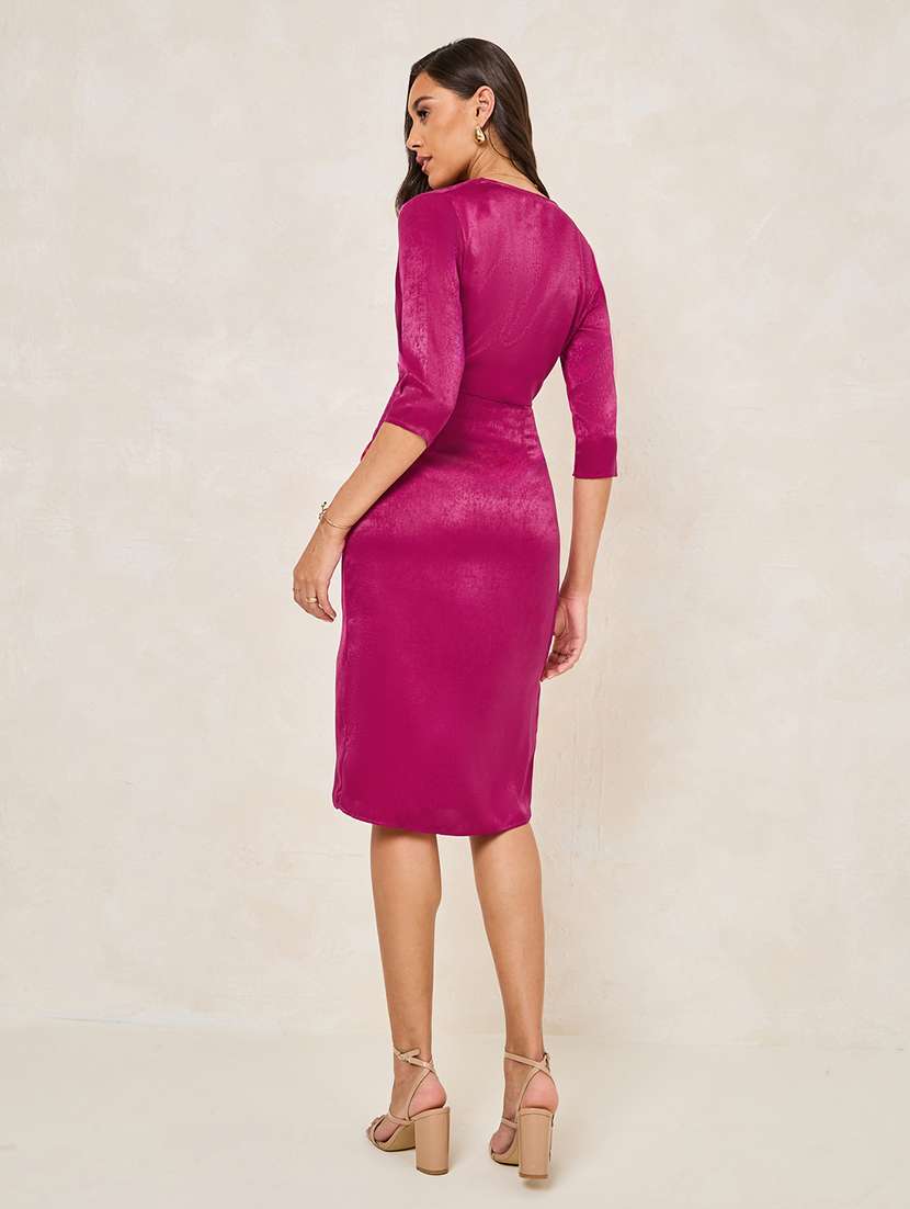 women pink polyester sheath dress - 21334279 - Standard Image - 2