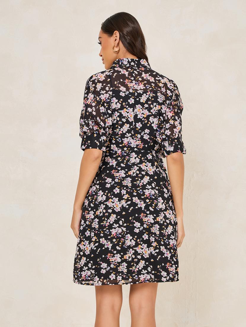 women black polyester shirt dress - 21334316 - Standard Image - 2