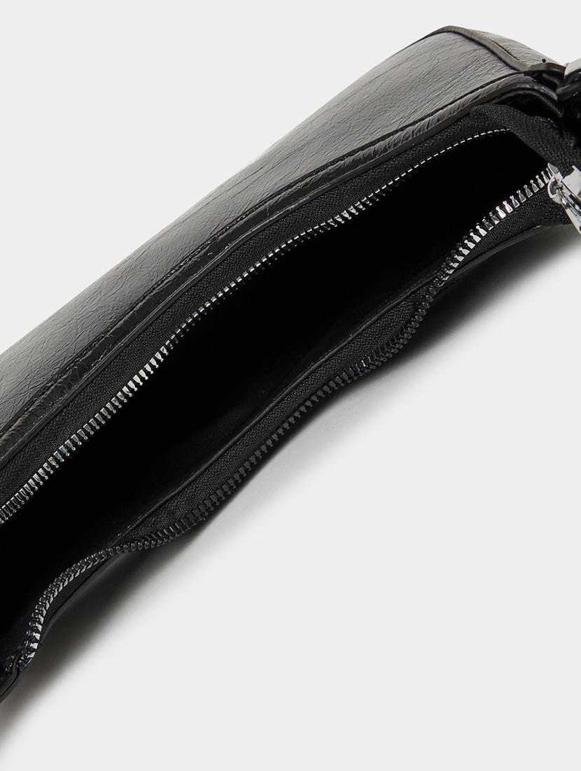 black leatherette (pu) solid sling bag - 21334340 - Standard Image - 2
