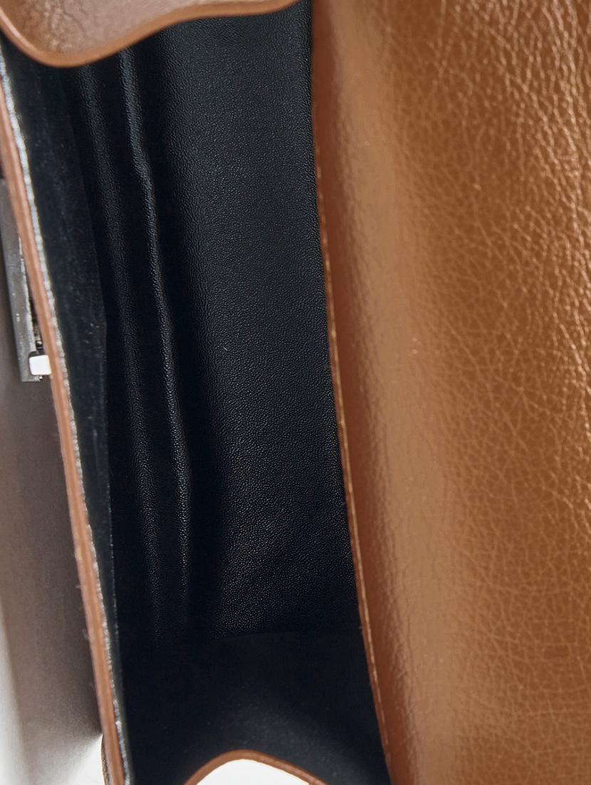 brown leatherette (pu) solid handbag - 21334344 - Standard Image - 2