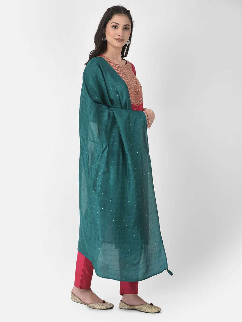 women three quarter sleeve straight kurta - 21334350 -  Standard Image - 2