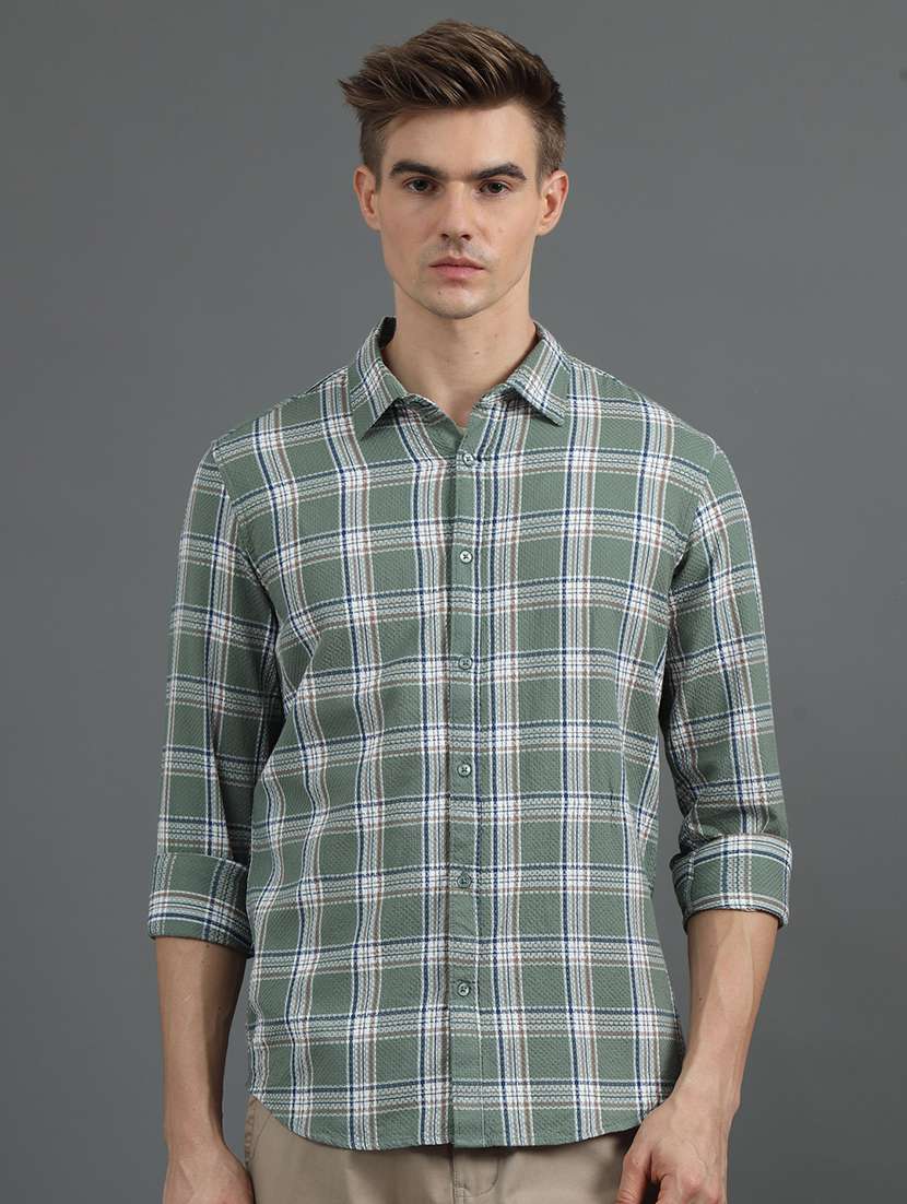 men checkered casual shirt
