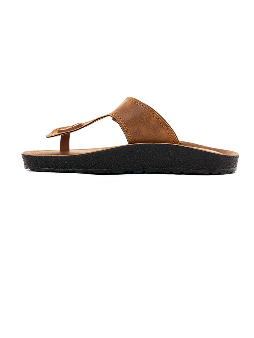 brown synthetic & mesh slip on sandals - 21335401 - Standard Image - 2