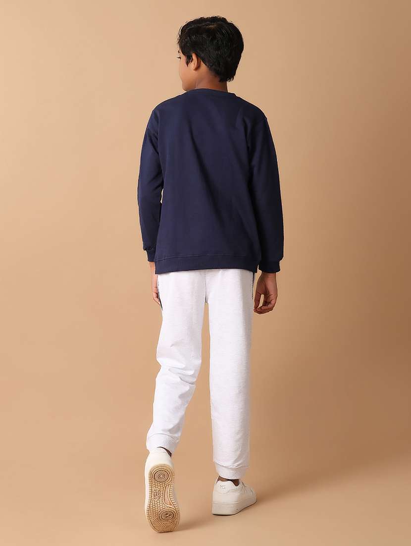 navy blue cotton full length twin set - 21335901 -  Standard Image - 2