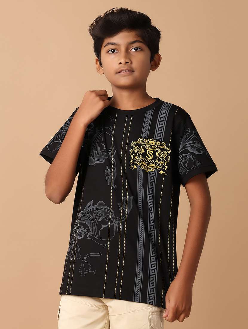 boys round neck printed t-shirt