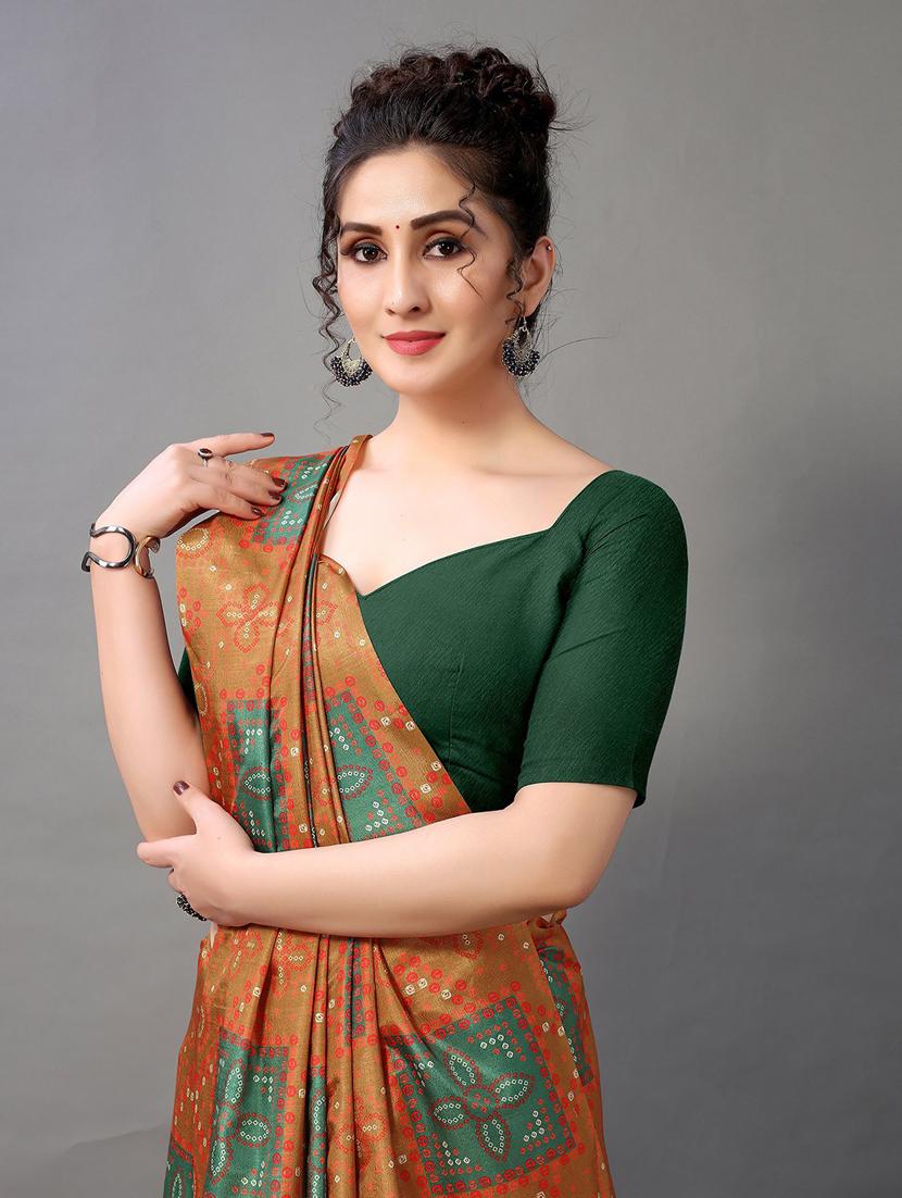 women printed saree with blouse - 21336767 - Standard Image - 2