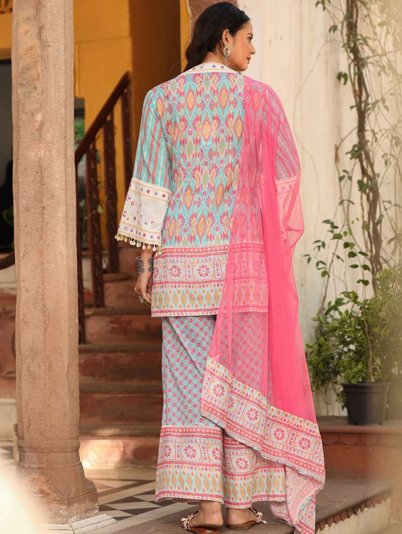 women kurta palazzo set wit dupatta - 21337797 - Standard Image - 2