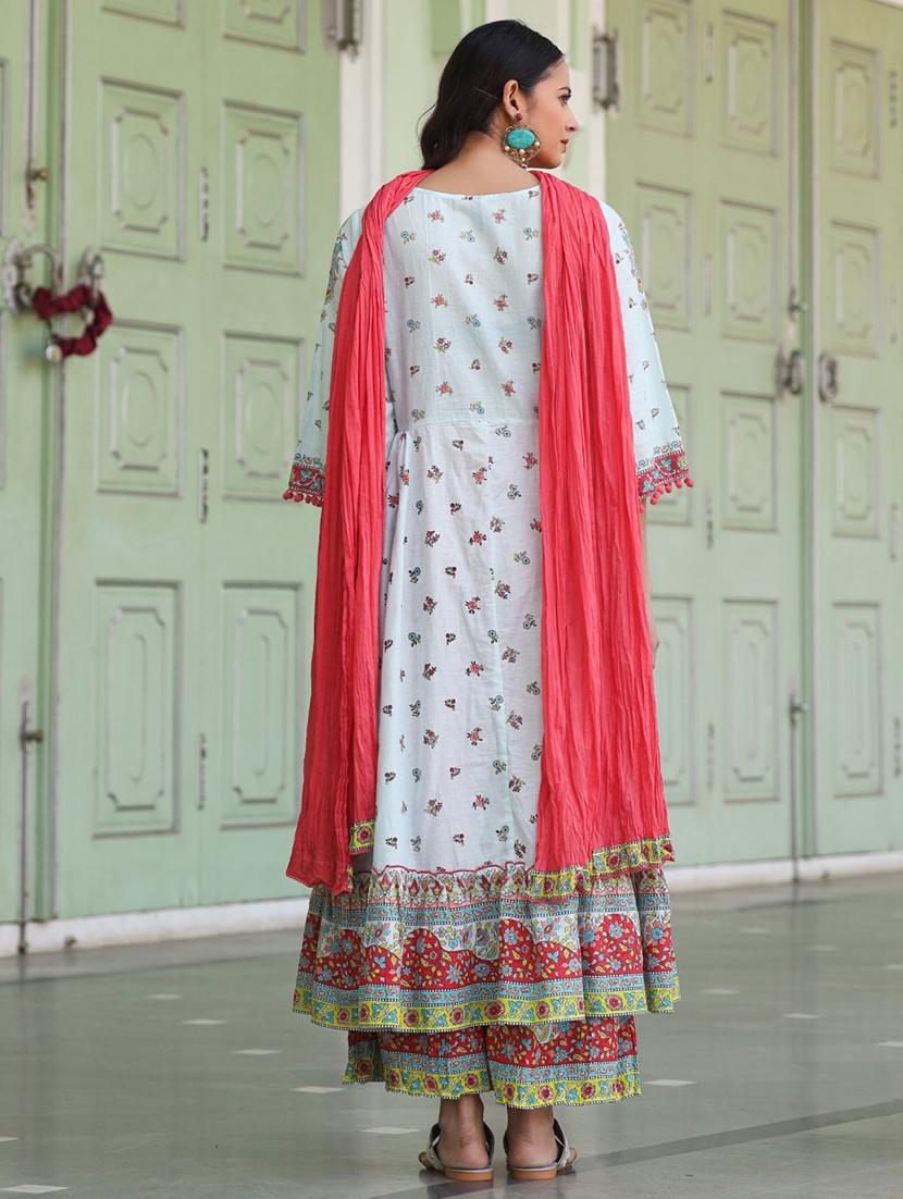 women kurta palazzo set with dupatta - 21337887 - Standard Image - 2