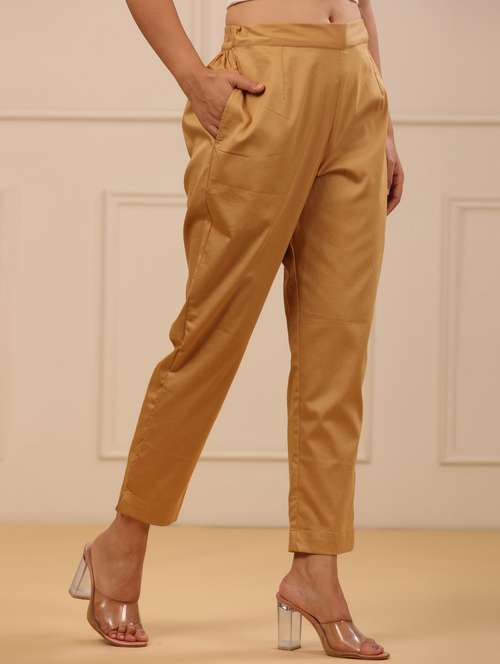 women solid mid rise cigarette pant - 21337969 -  Standard Image - 0
