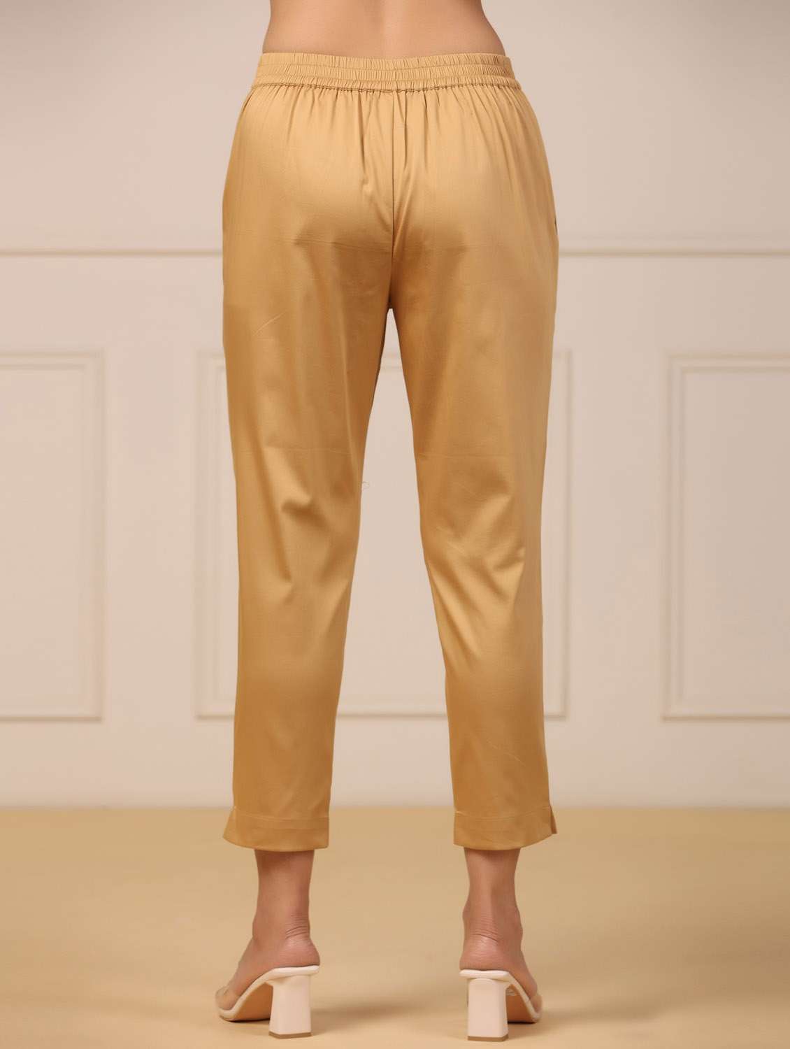 women solid mid rise cigarette pant - 21337969 - Standard Image - 2