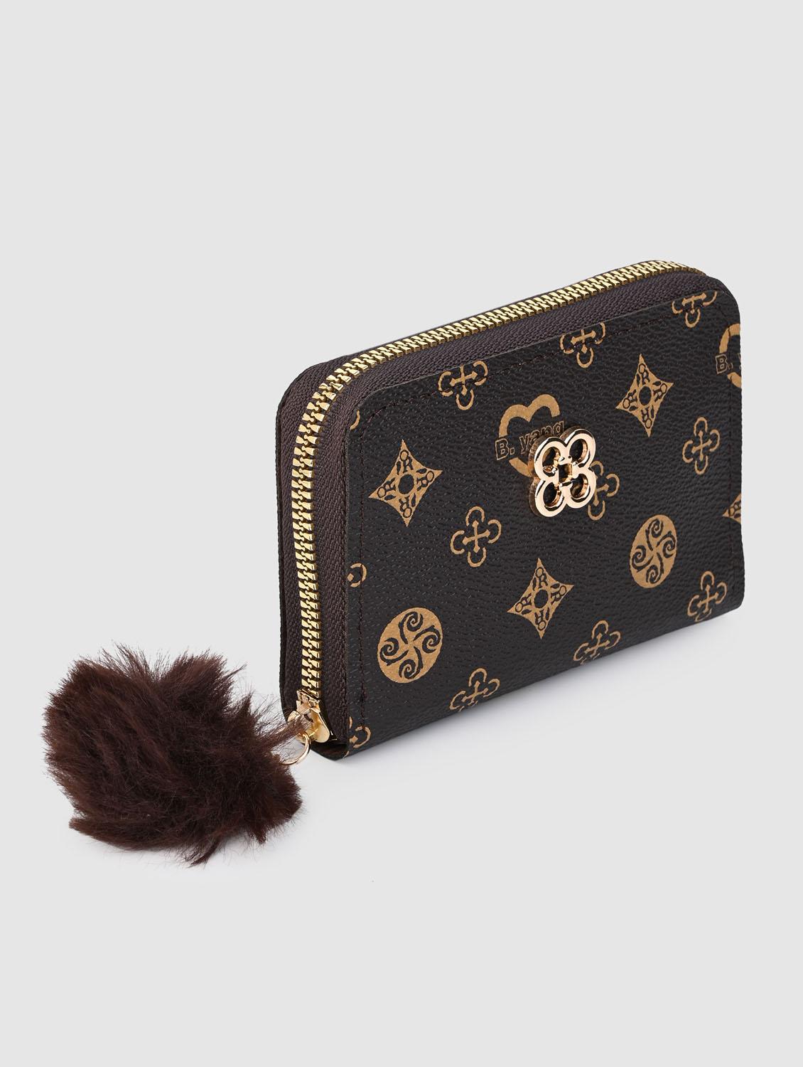 brown printed leatherette wallet - 21338092 - Standard Image - 2