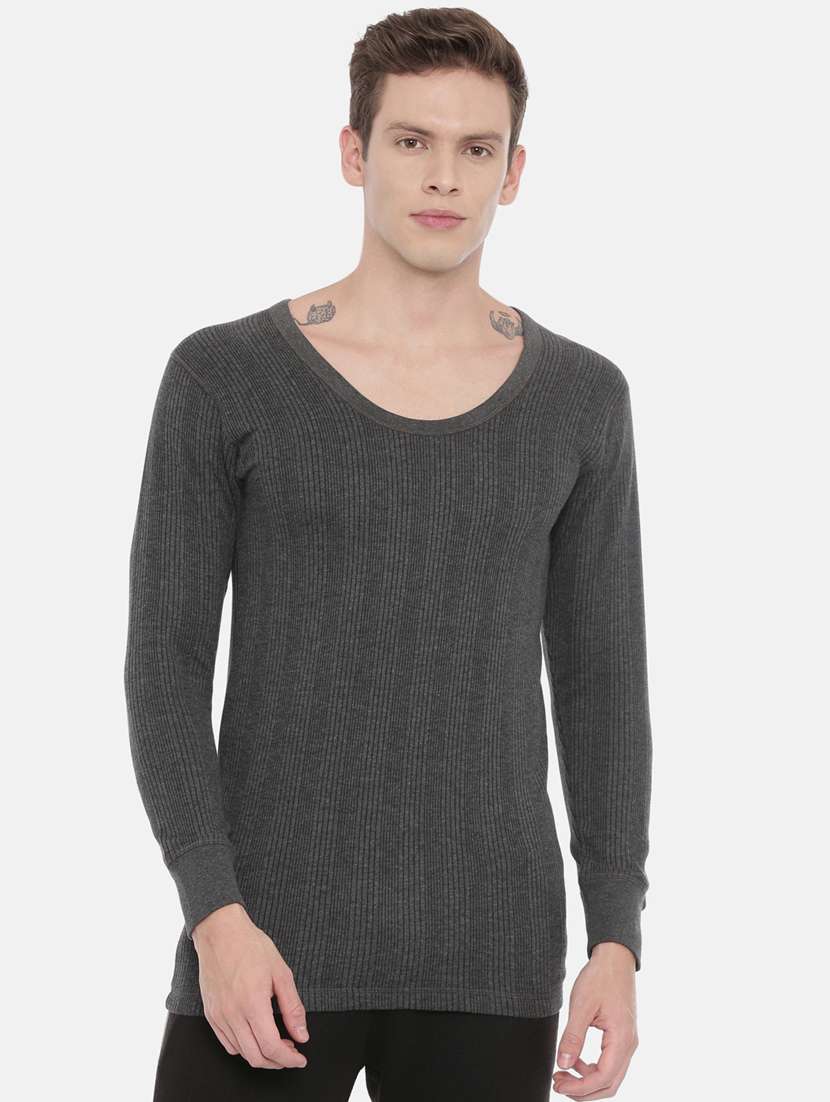 men pack of 2 self design thermal tops - 21338146 -  Standard Image - 2