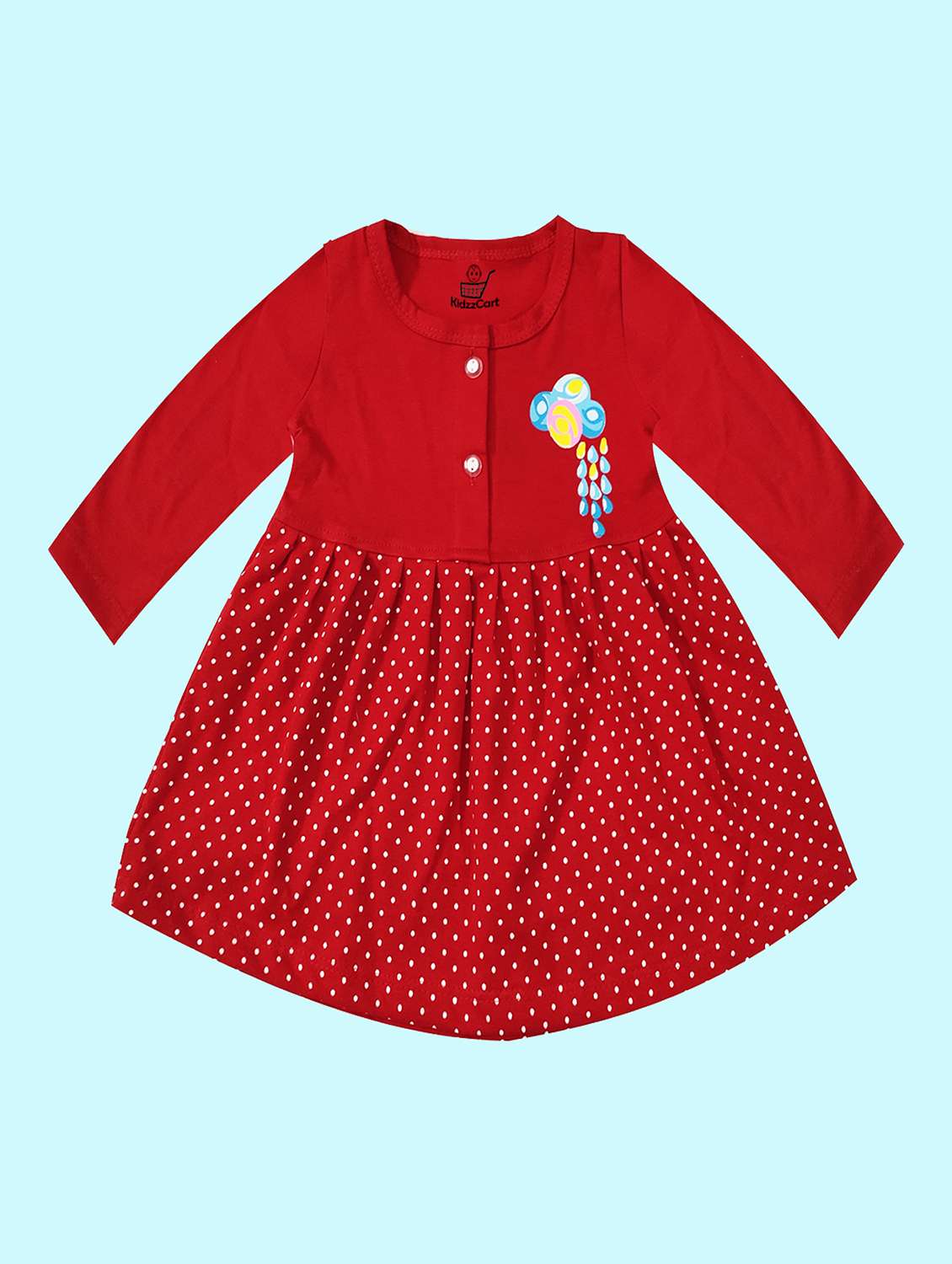 girls polka dot cotton frock