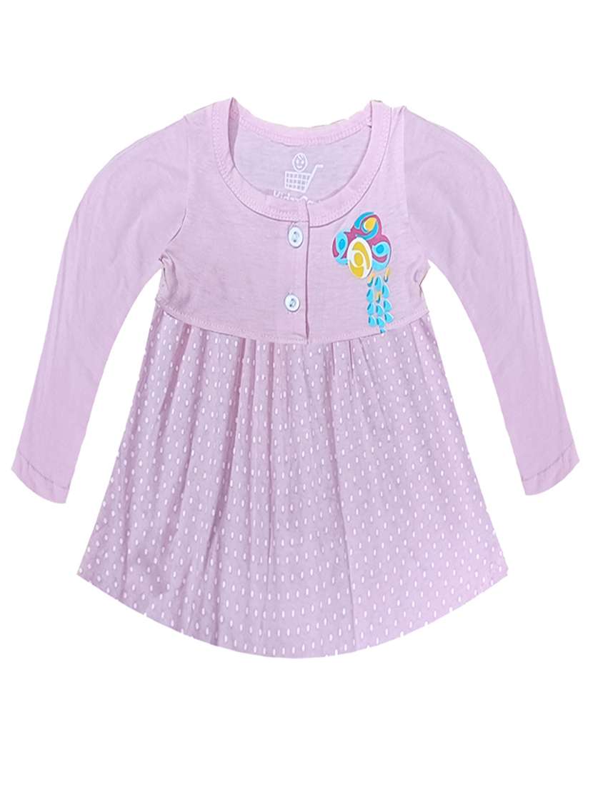 kids lavender cotton blend frock