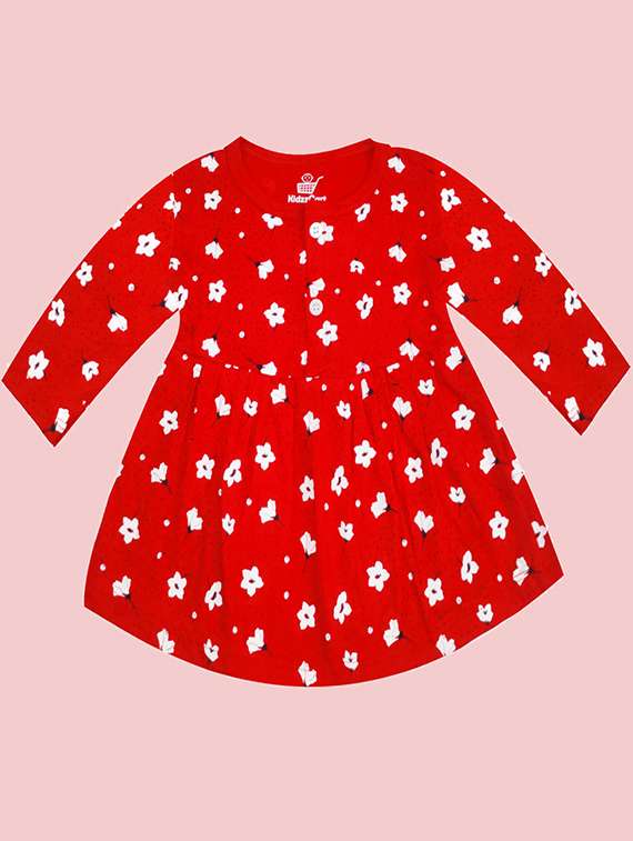 girls printed cotton frock