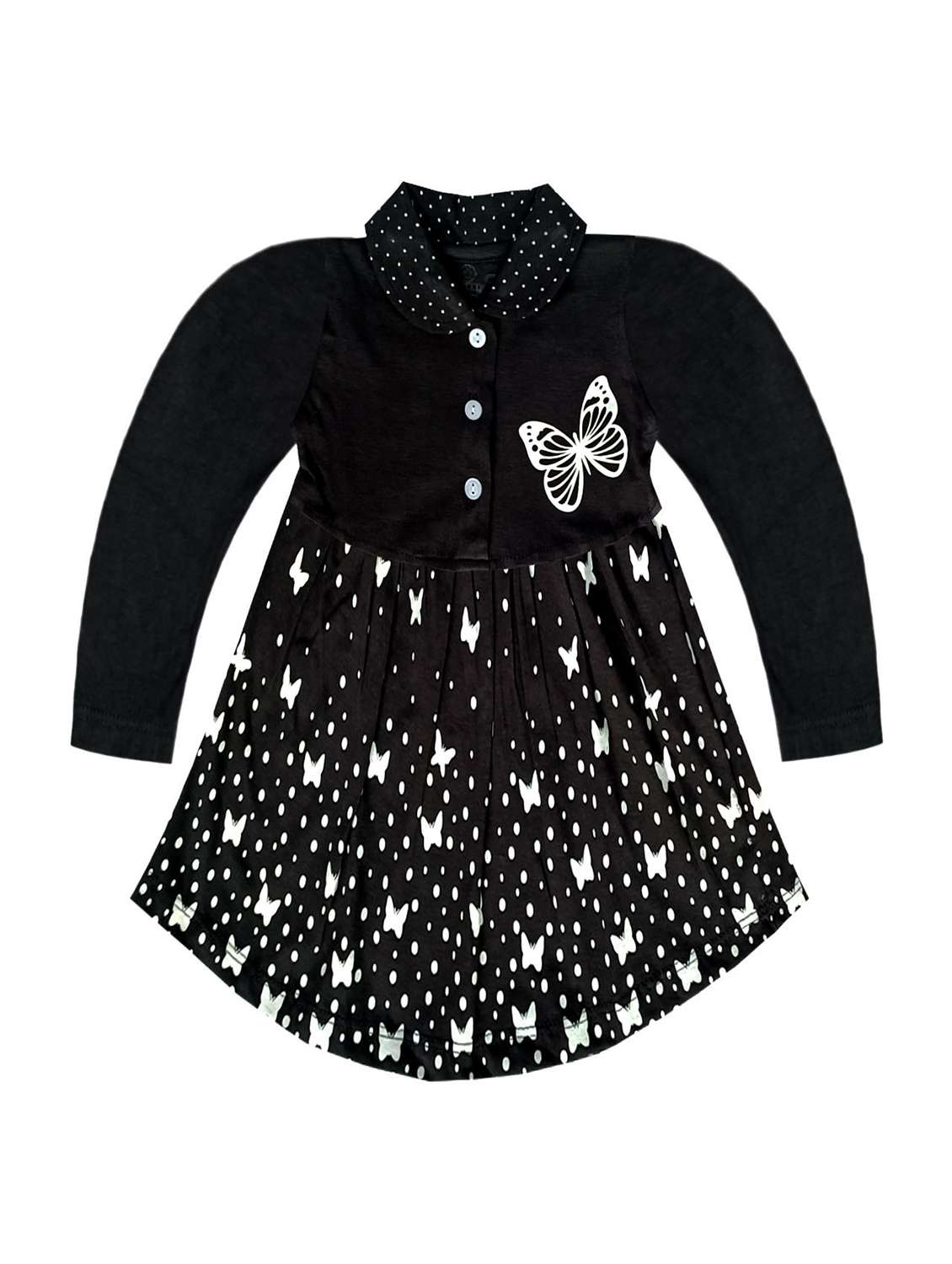 girls round neck printed frock