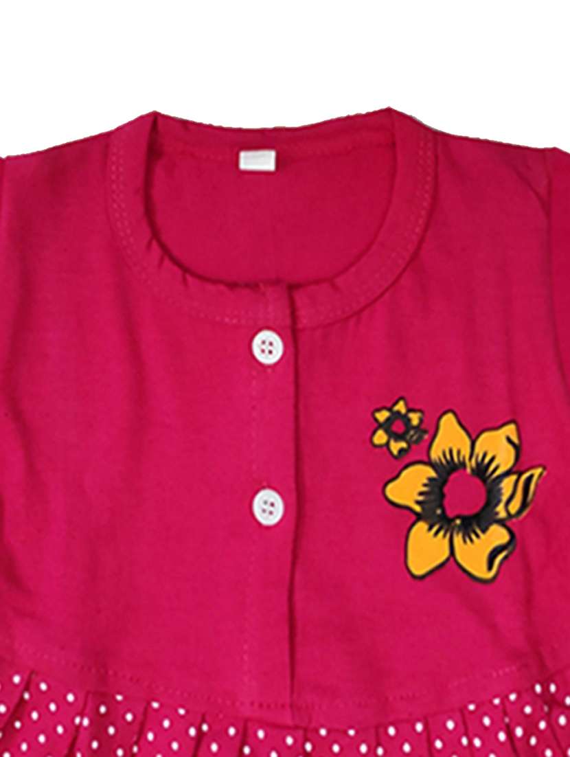 girl printed round neck cotton blend frock - 21338283 -  Standard Image - 2
