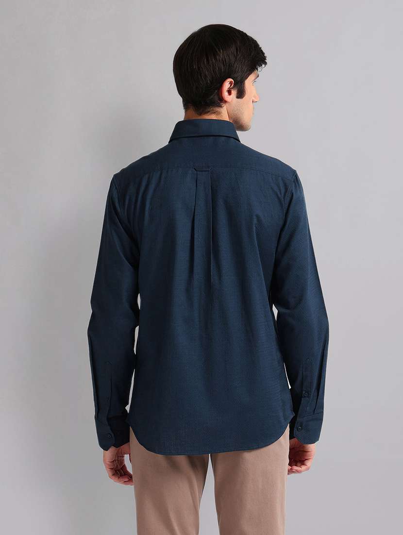 men blue cotton casual shirt - 21338391 -  Standard Image - 2