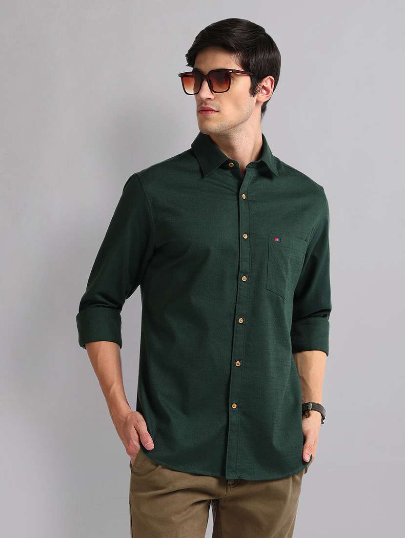men long sleeve solid casual shirt