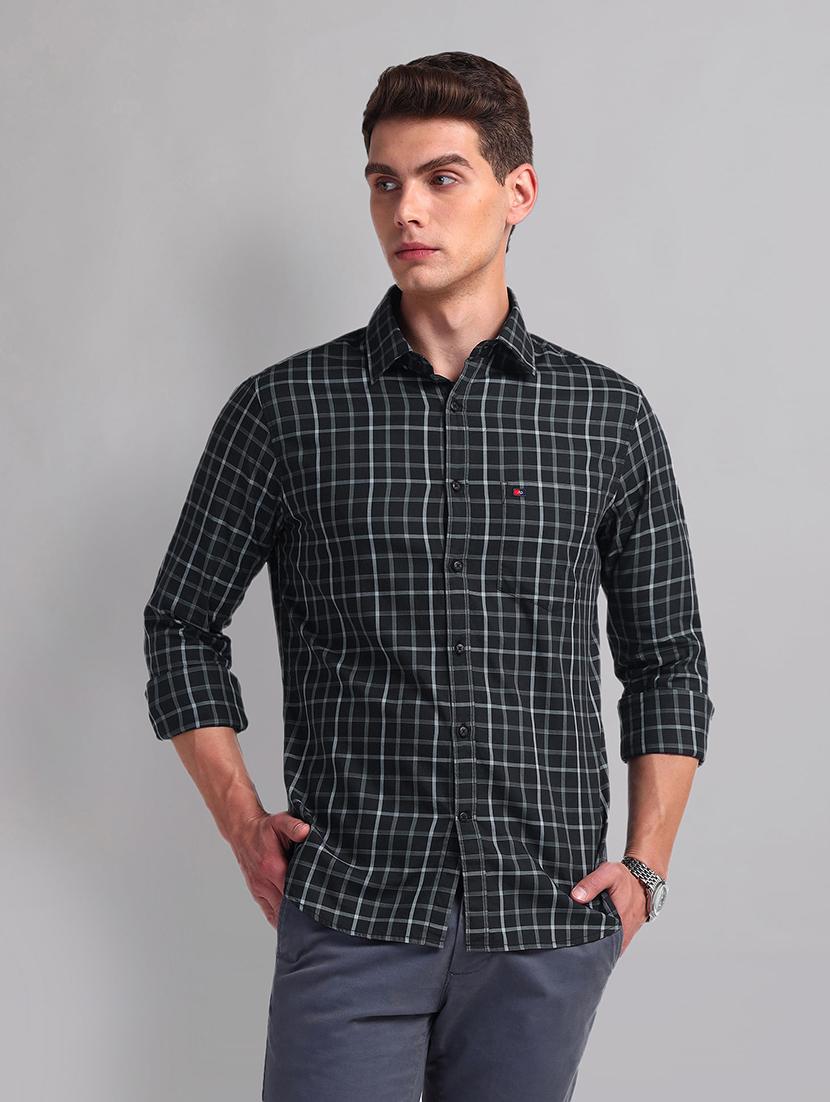 men long sleeve checks casual shirt - 21338402 - Zoom Image - 0