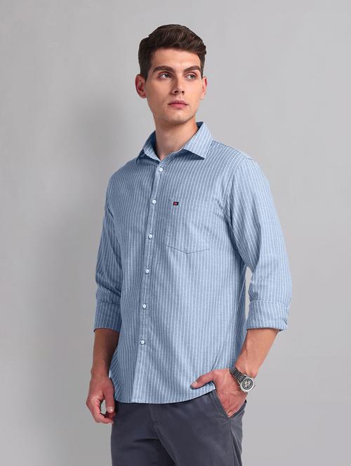 men striped cotton casual shirt - 21338407 - Standard Image - 0