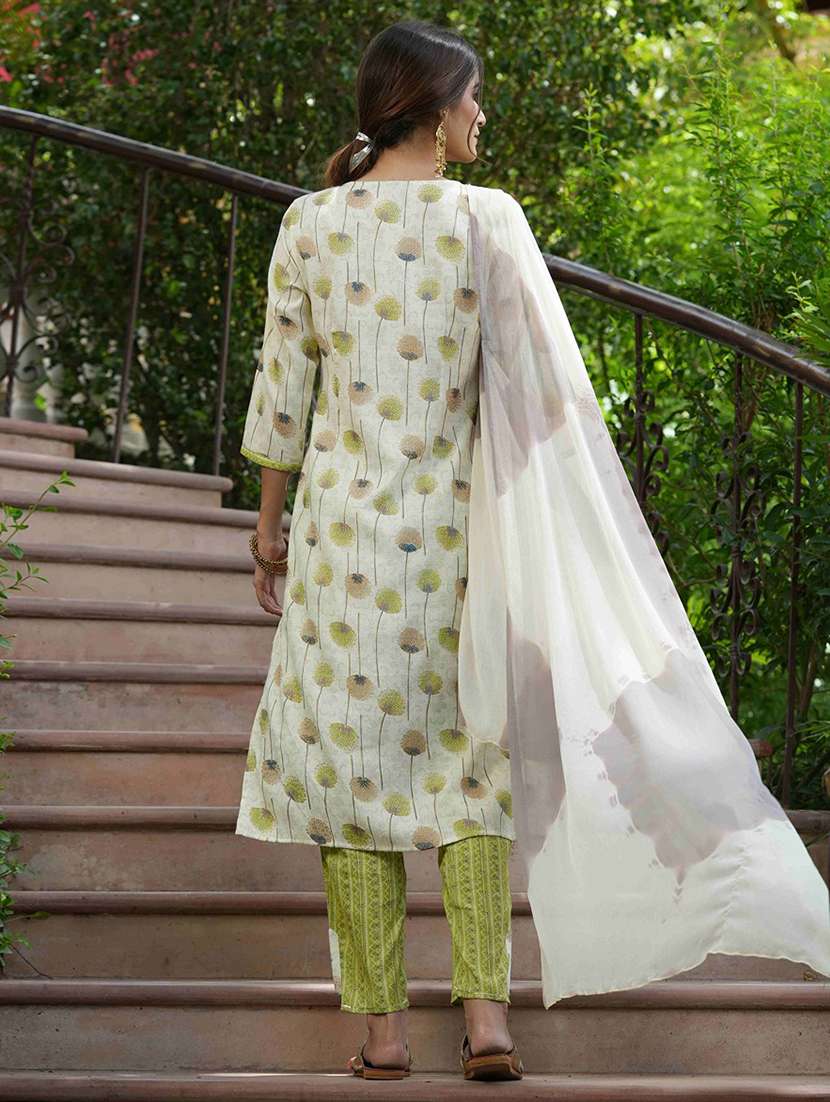 women three quarter sleeve kurta pant with dupatta set - 21338539 - Standard Image - 2