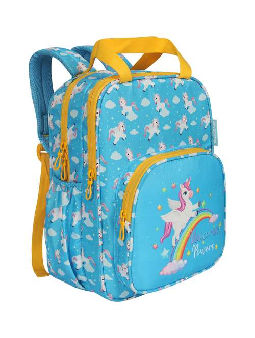 blue printed backpacks - 21339354 - Standard Image - 0