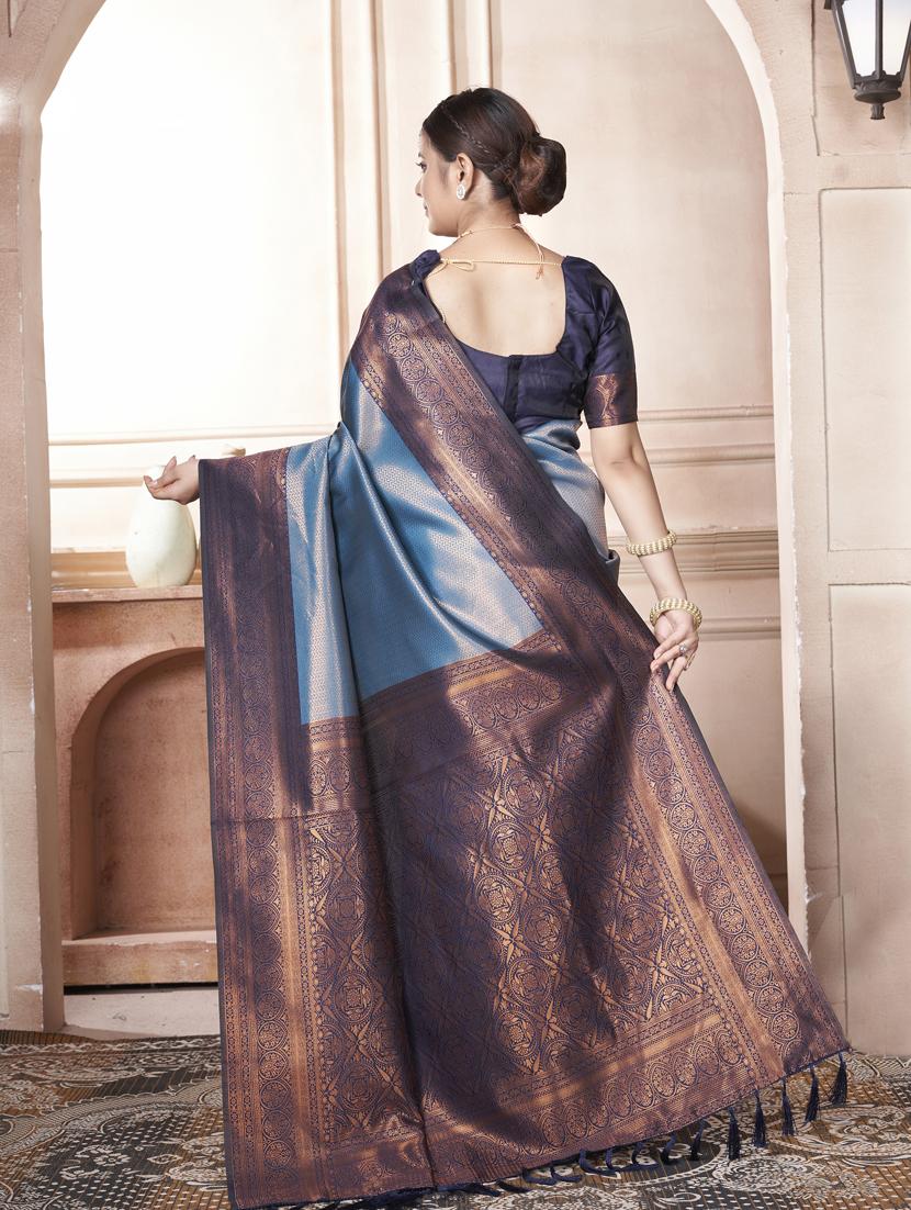 women self design kanjivaram saree with blouse - 21340485 - Standard Image - 2