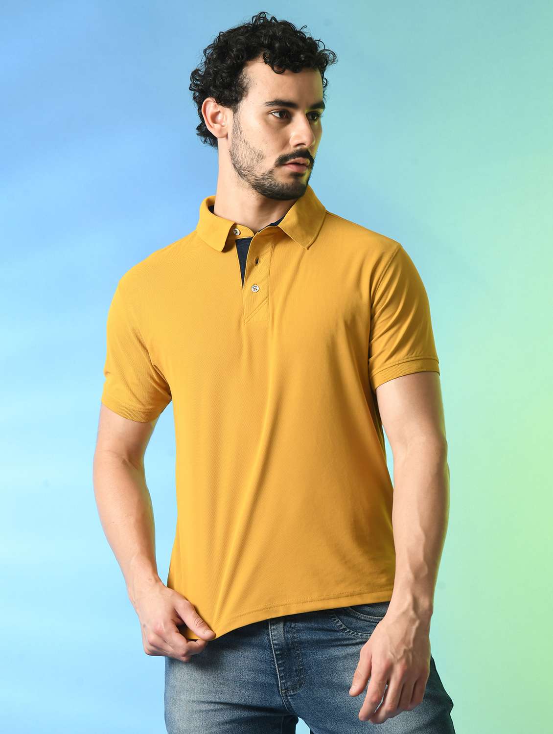 men solid polo t-shirt - 21340531 -  Standard Image - 2