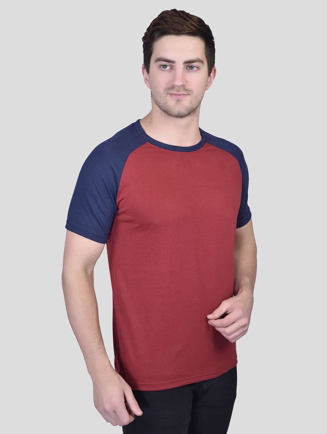 men color block round neck t-shirt - 21340539 - Standard Image - 2