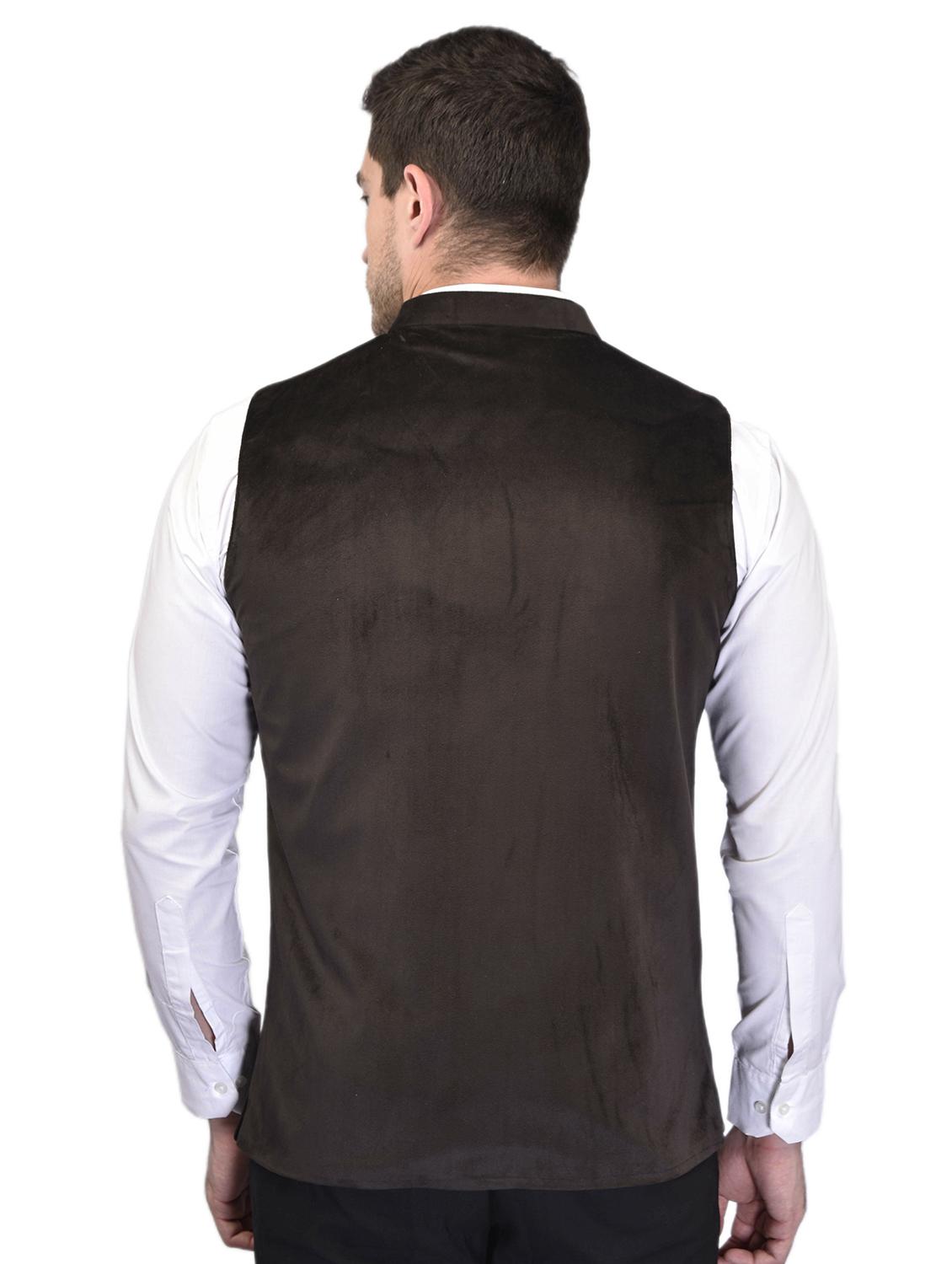 men mandarin neck solid nehru jacket - 21340561 - Standard Image - 2