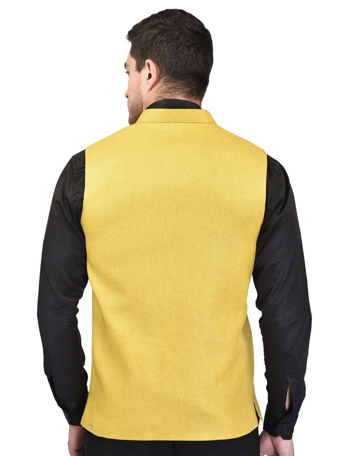 men solid cotton nehru jacket - 21340566 - Standard Image - 2