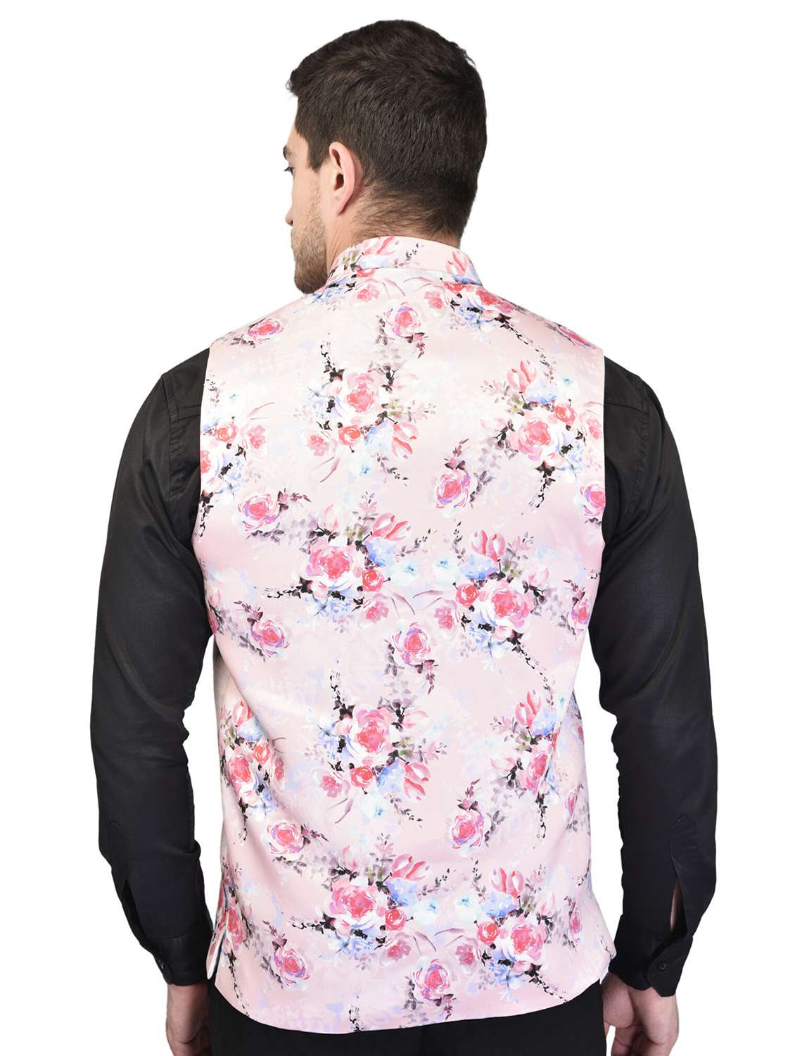 men mandarin neck printed nehru jacket - 21340575 -  Standard Image - 2