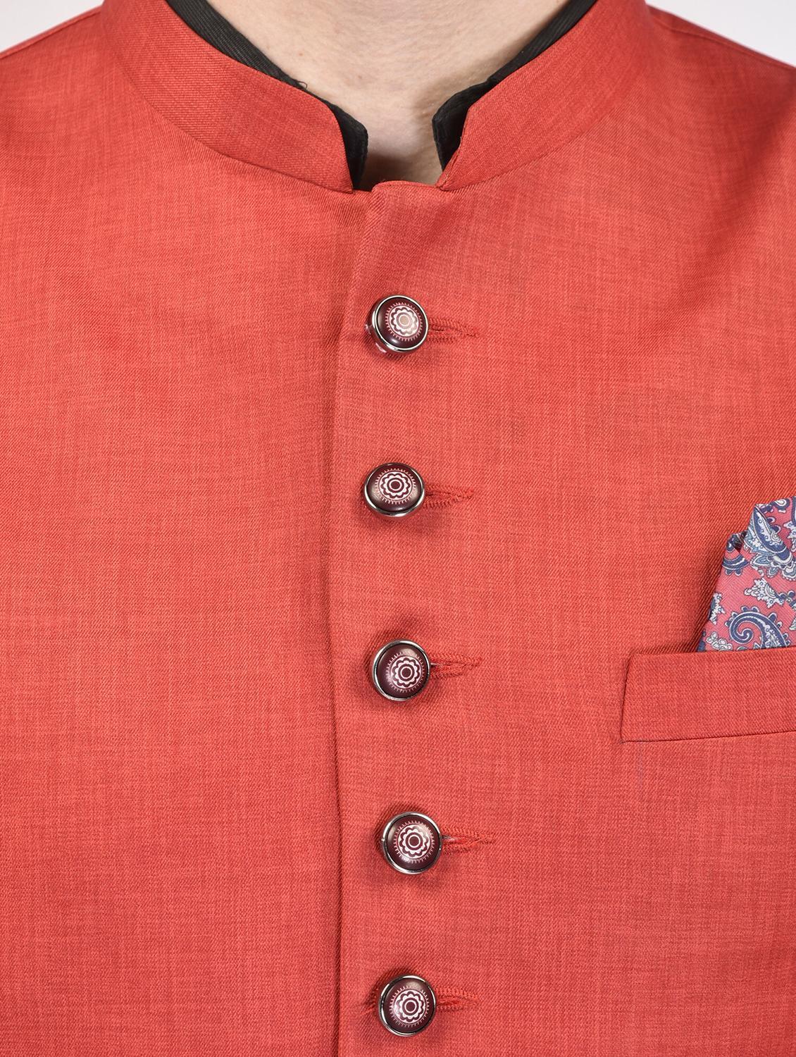 men solid cotton nehru jacket - 21340576 - Standard Image - 2