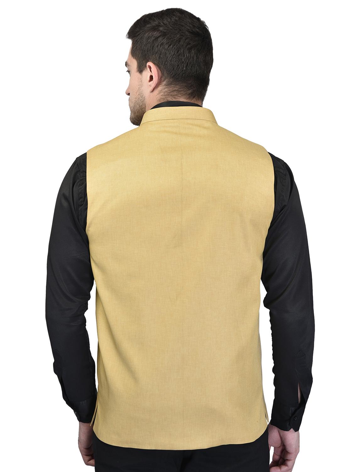 men mandarin neck solid nehru jacket - 21340594 - Standard Image - 2