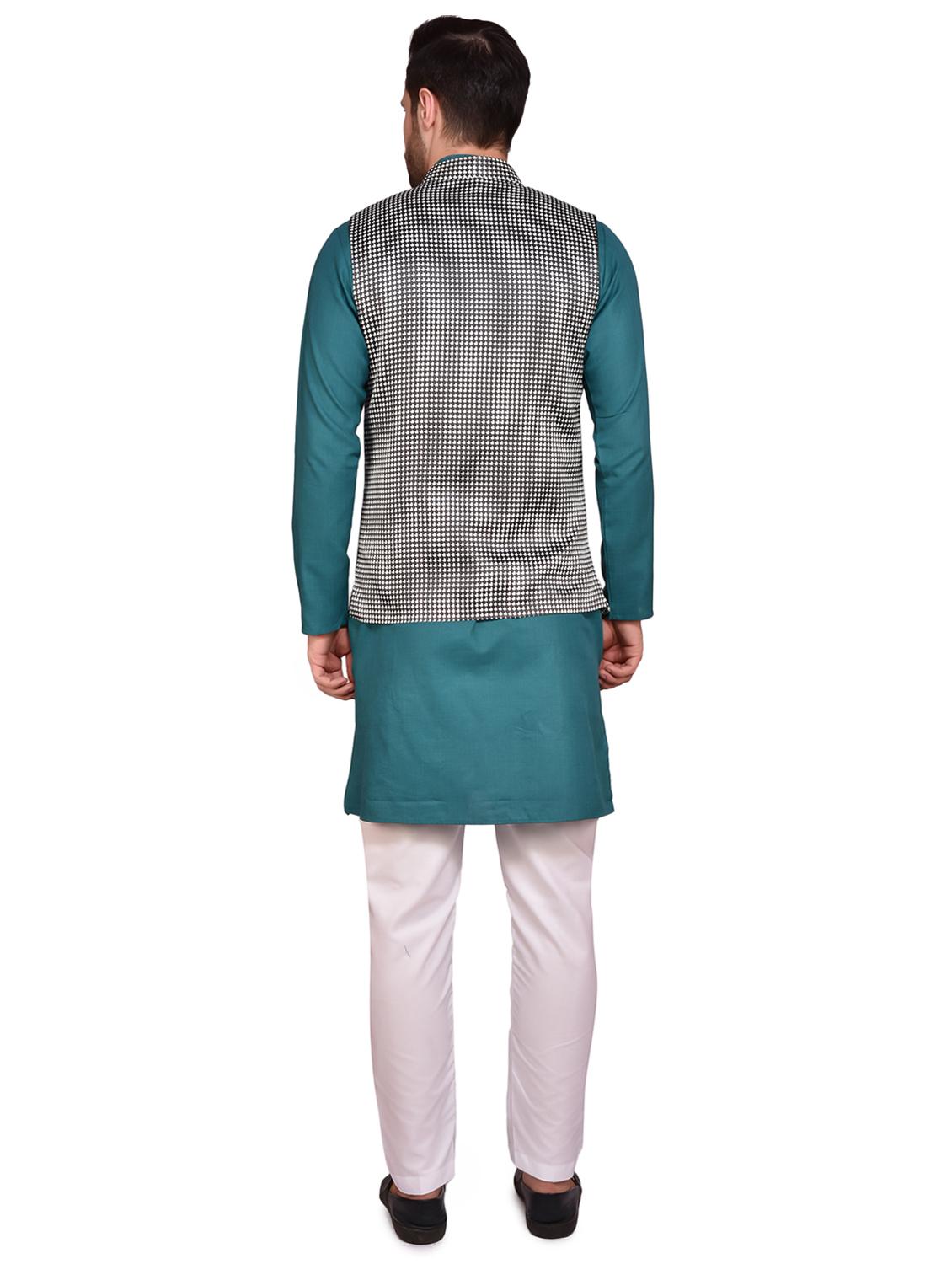 mens kurta pyjama ethnic wear set with nehru jacket - 21340728 - Standard Image - 2