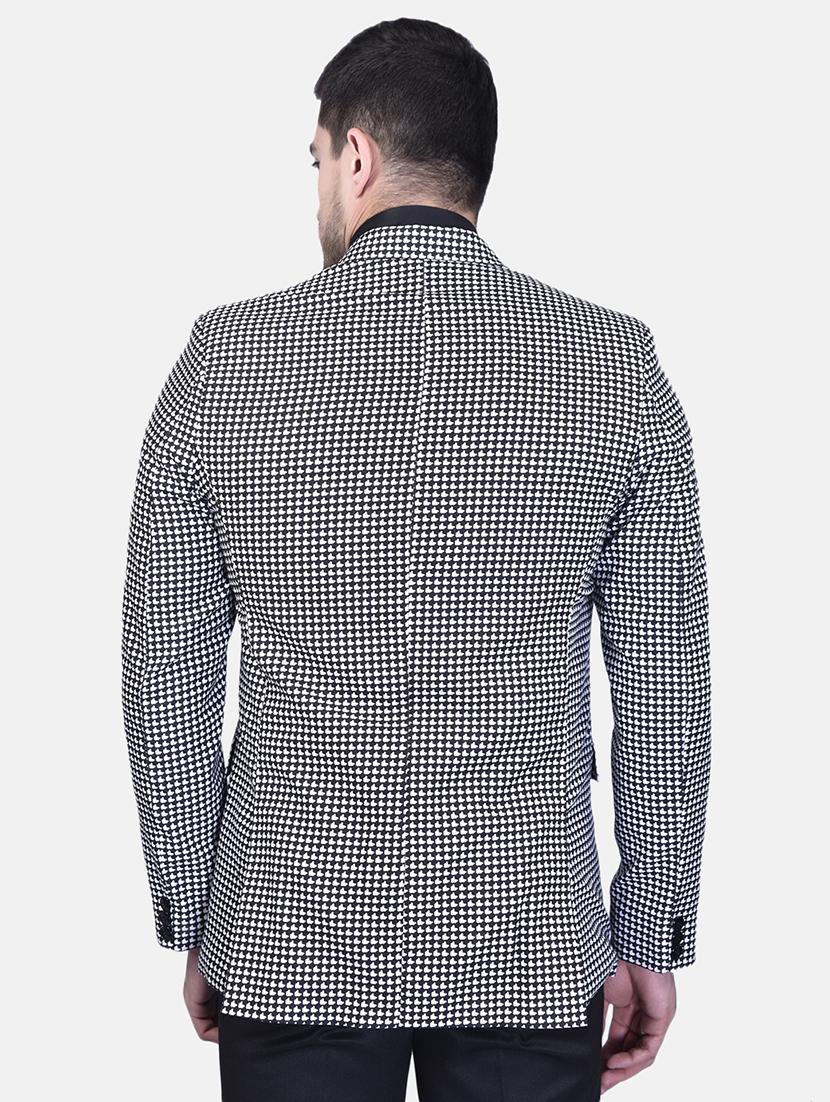 men black cotton blend single breasted casual blazer - 21340826 - Standard Image - 2