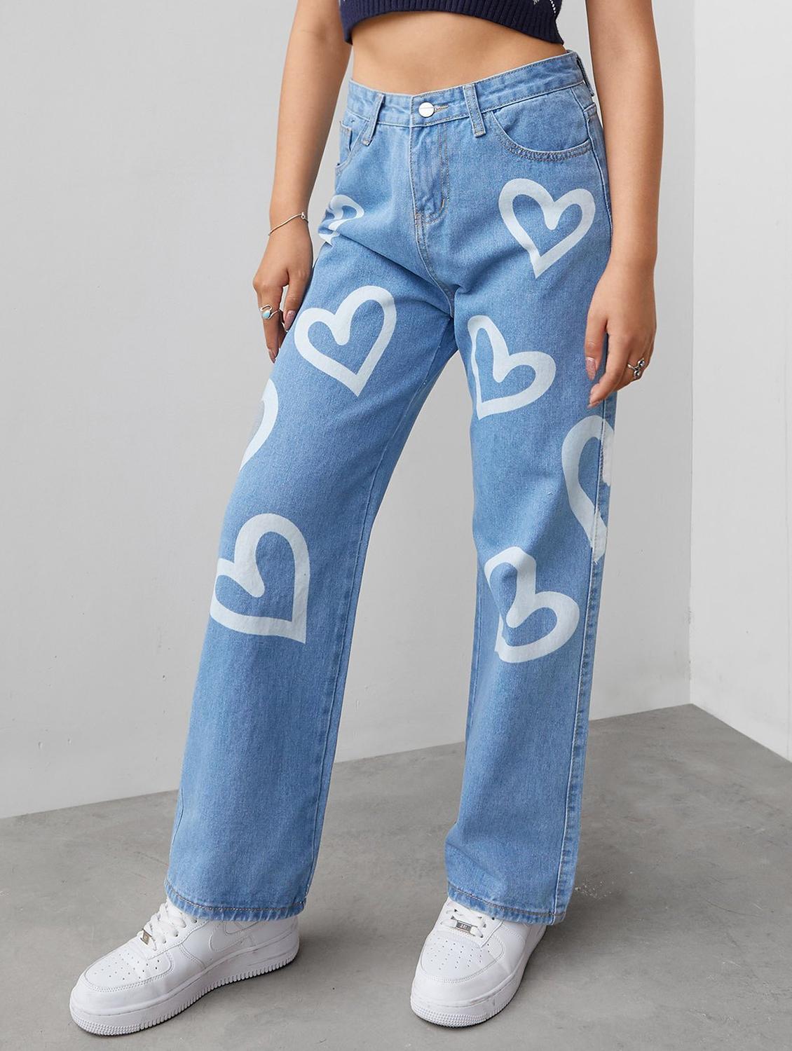 women light blue denim jeans